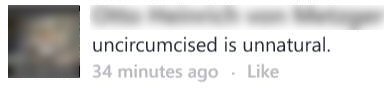 absurd - ''uncircumcised is unnatural''