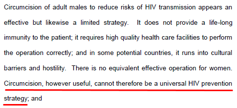Circumcision, however useful, cannot therefore be a universal HIV prevention strategy