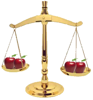 scales weighing apples and apples