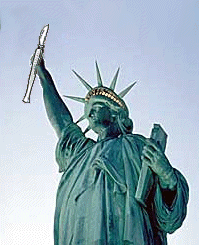 Statue of Liberty with scalpel
