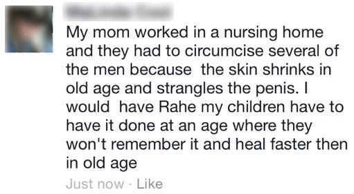 ''the skin shrinks in old age and strangles the penis''