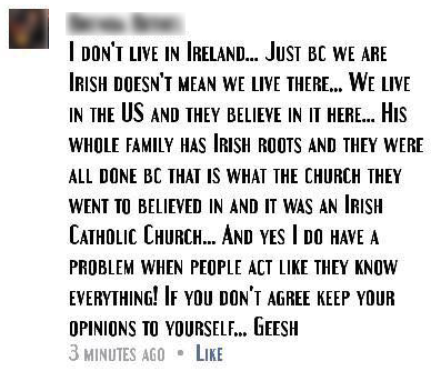 stitions - 'what the...Irish Catholic Church...believed in''